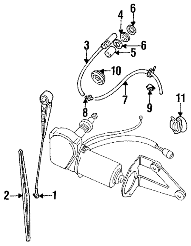 AFU1090L - Body: Windshield Washer Hose Clip for Land-Rover Image