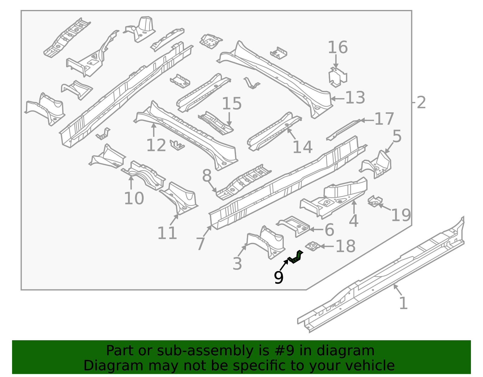 2022-2025 Kia Carnival Rail Bracket 65415-R0000 | TascaParts.com