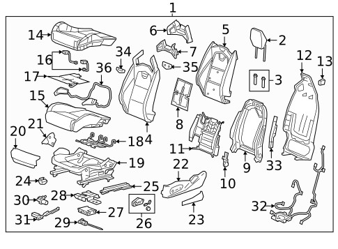 Driver Seat Components for 2018 Cadillac CTS #0