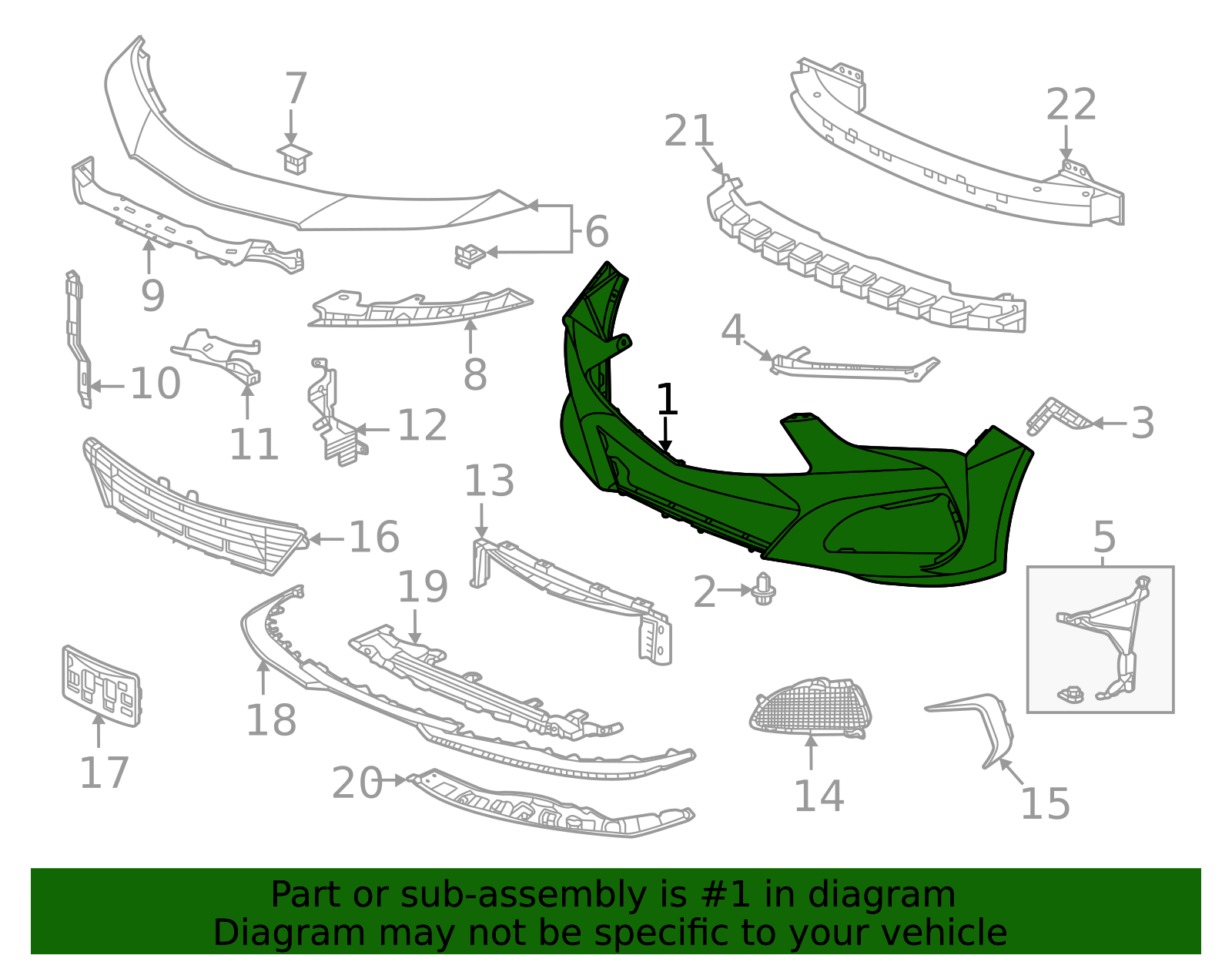 Genuine OEM Acura - Bumper Cover Part# 04711-TGV-A00ZZ