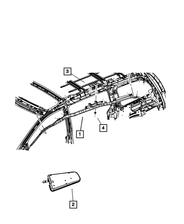 68053130AA - Restraints: Side Curtain Air Bag, Left for Mopar Image