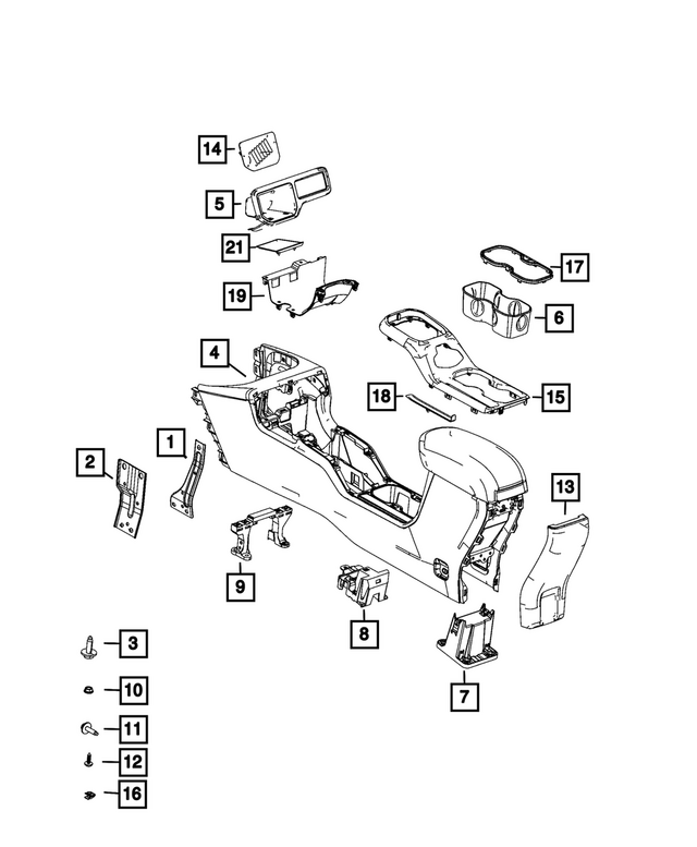 6UK46LXHAA - : Floor Console Tray for Mopar Image
