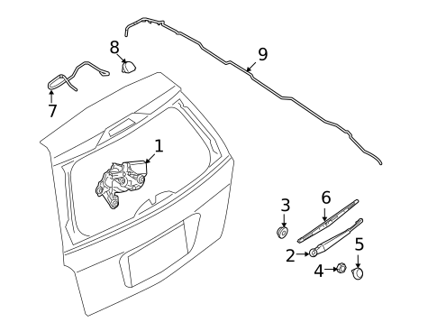 Wiper & Washer Components for 2009 Ford Taurus X #1