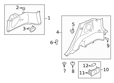 Interior Trim - Quarter Panels for 2013 Kia Soul #0