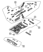 5076043AF - Body Sheet Metal Except Doors: Rear Floor Pan for Mopar Image
