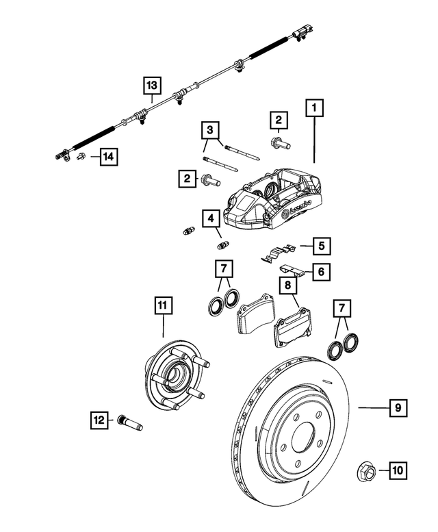 « 5174329AA – Brakes : Freins à Disque Etrier, Côté Gauche pour Mopar Image »
