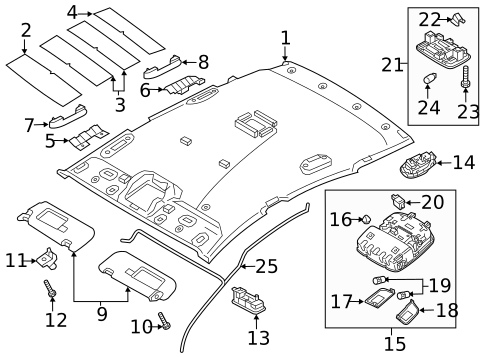 Interior Trim - Roof for 2019 Hyundai Elantra GT #0