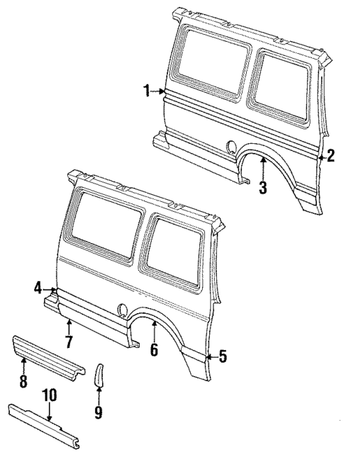 Exterior Trim - Side Panel for 1990 Dodge Caravan #1