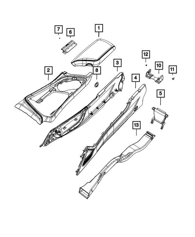 68166590AA - Interior Trim: Air To Rear Seat Duct for Mopar Image image