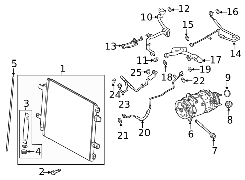 Condenser, Compressor & Lines for 2020 Jaguar E-Pace #2