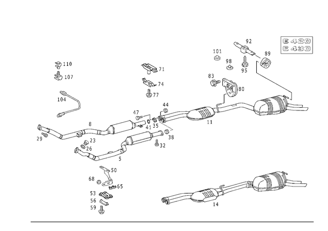 2104906519 - Exhaust System: Exhaust Pipe for Mercedes-Benz: E430 Image
