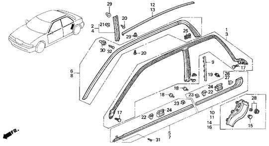 Molding for 1992 Acura Vigor #0