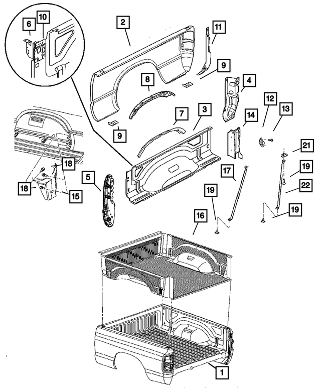 55359892AA - Body Sheet Metal Except Doors: Side Rail Brace, Right for Mopar Image image