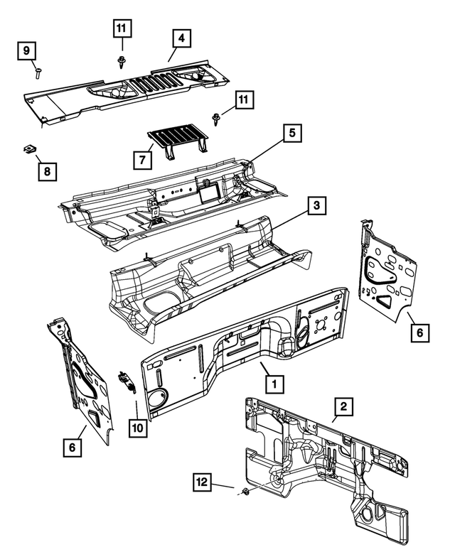 4589842AD - Body Sheet Metal Except Doors: Dash Panel for Mopar Image image