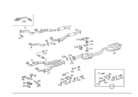 Exhaust System Used on Twelve-Cylinder Gasoline Vehicles for 1993 Mercedes-Benz 500SEL #0