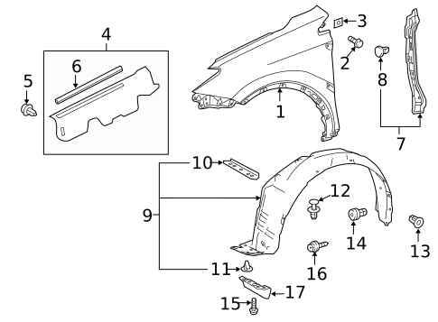 Fender & Components for 2016 Toyota RAV4 #0