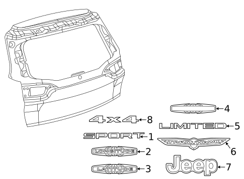 Exterior Trim - Lift Gate for 2015 Jeep Cherokee #0