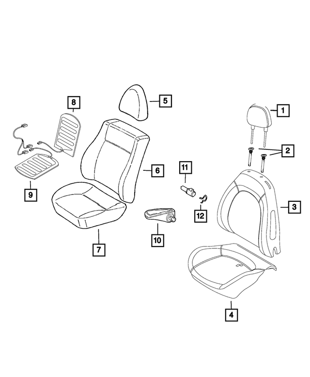 6TR26U00AA - Interior Trim: Front Seat Back Foam, Right for Mopar Image