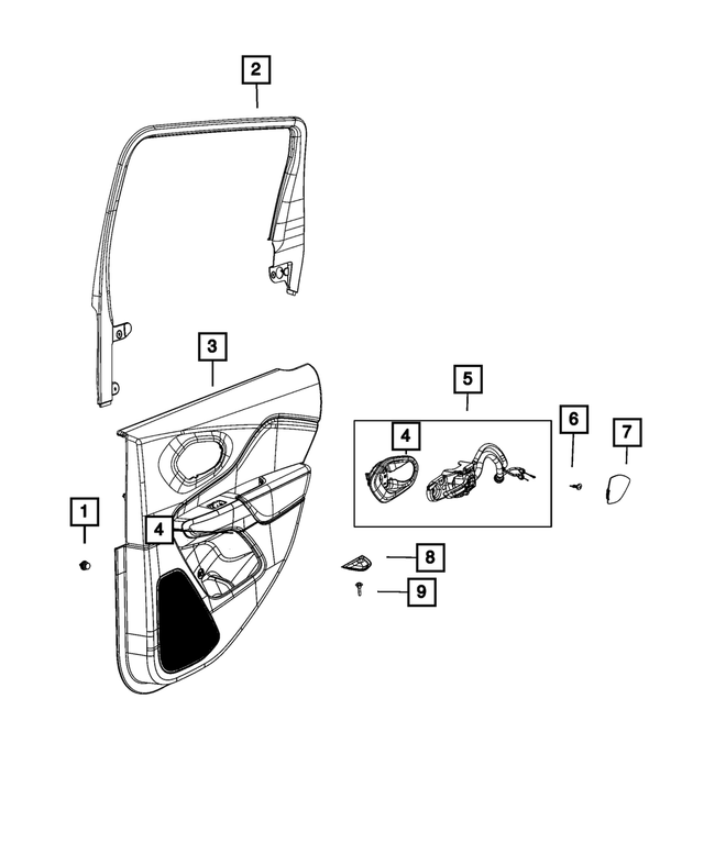 6NS294X9AC - : Rear Door Trim Panel, Left for Mopar Image