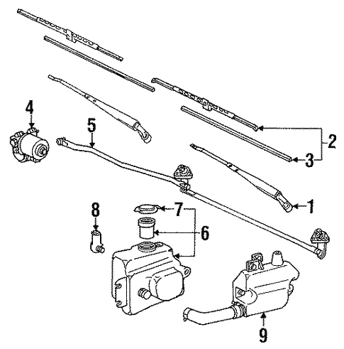 Wiper & Washer Components for 1993 Toyota Land Cruiser