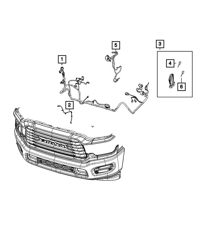 52112318AE - : Front End Module Wiring for Mopar Image