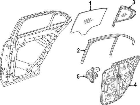 Glass - Rear Door for 2024 Mercedes-Benz CLE300 #0