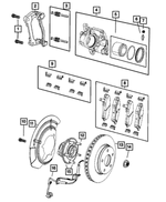 68044865AA - Brakes: Disc Brake Caliper Adapter, Right Or Left for Mopar Image image