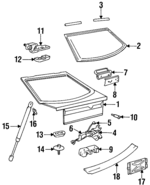 4306411 - : Hatch Shock for Saab: 9000 Image