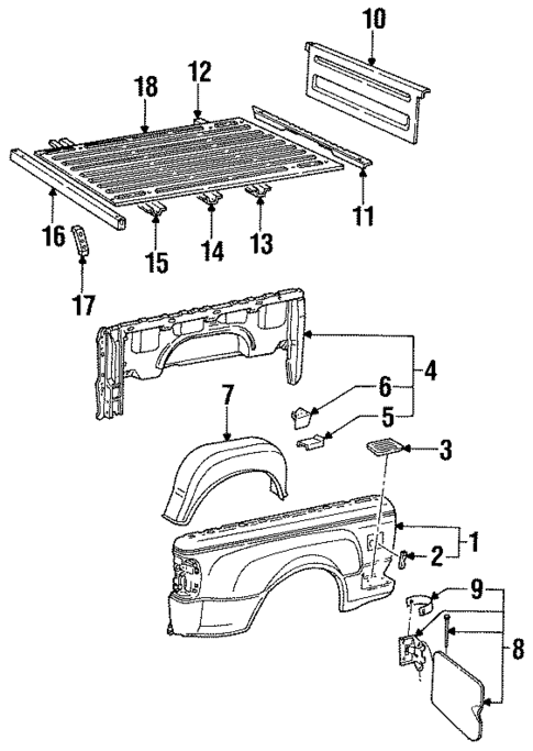 Front & Side Panels for 1996 Ford Ranger #1