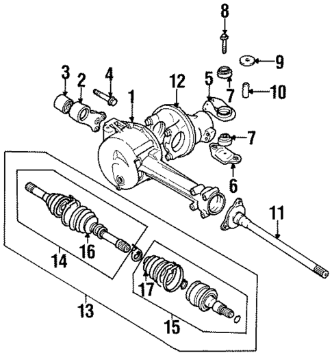 Carrier & Front Axles for 1998 Suzuki X-90 #0