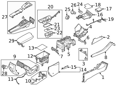 Center Console for 2022 Hyundai Sonata #0