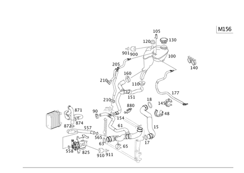 Expansion Tank, Mounting and Hoses for 1997 Mercedes-Benz S500 #0