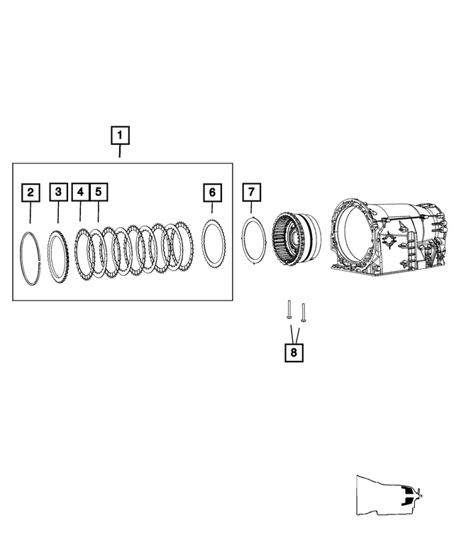 « 68028660AB – NAG1; W5A580; 5-Speed; Automatic Transmission : B2 Frein Embrayage Console Supérieure Ens Embrayage pour Mopar Image »