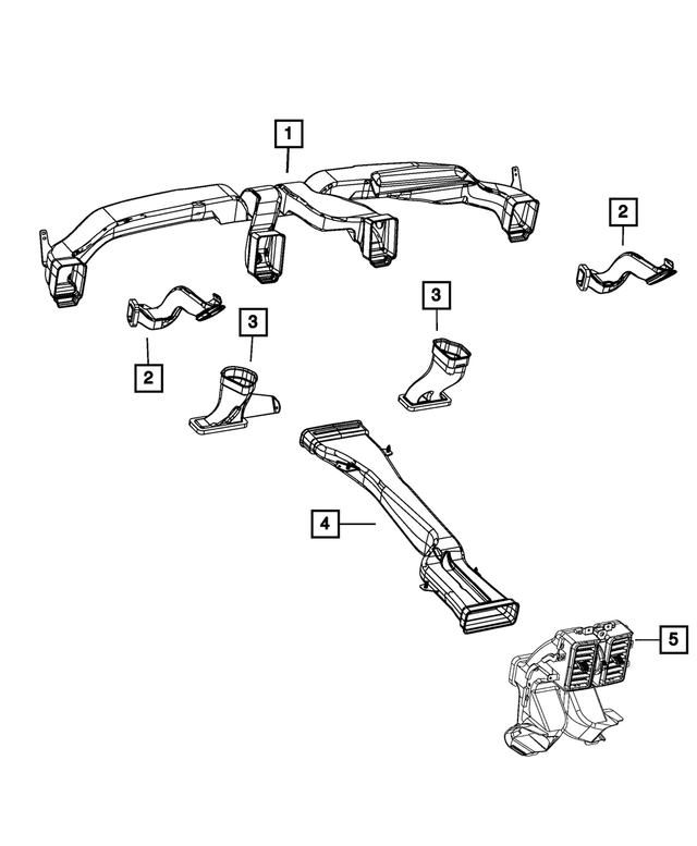 55038060AC - Air Conditioners and Heaters: Floor Distribution Duct, Right for Mopar Image image