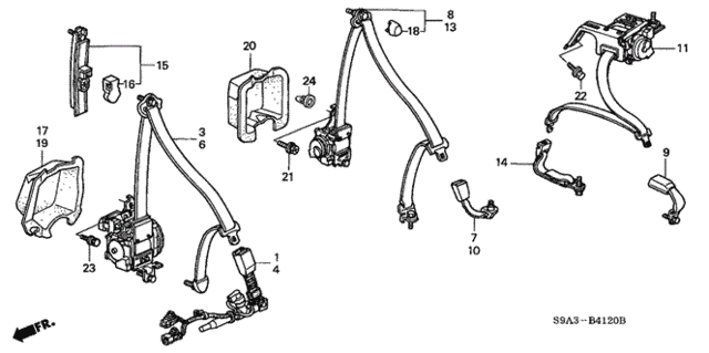 Seat Belts for 2003 Honda CR-V #0