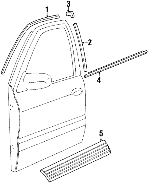 Exterior Trim - Front Door for 2002 Kia Sportage #0