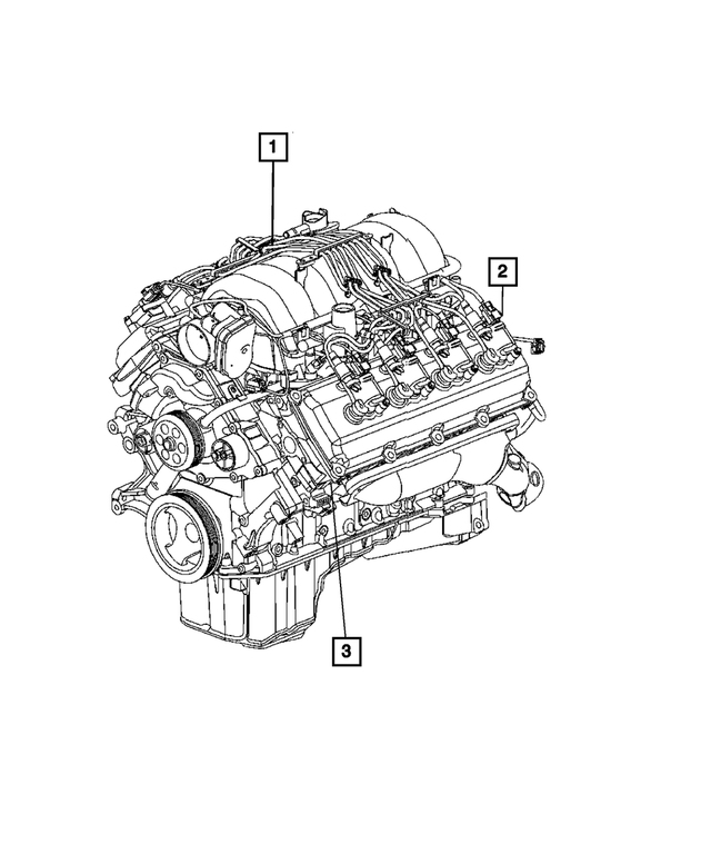 R8266873AA - Engine 5.7L Eight Cylinder: Long Block Engine for Mopar Image image