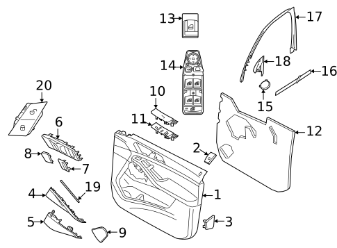 Interior Trim - Front Door for 2025 BMW X6 #0