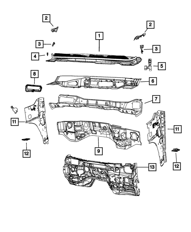 68444191AA - Body Sheet Metal Except Doors: Cowl Side Panel, Right for Mopar Image