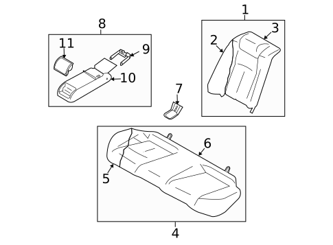Rear Seat Components for 2008 INFINITI G35 #0