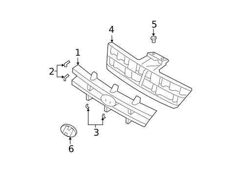 Grille & Components for 2003 Hyundai Accent #0