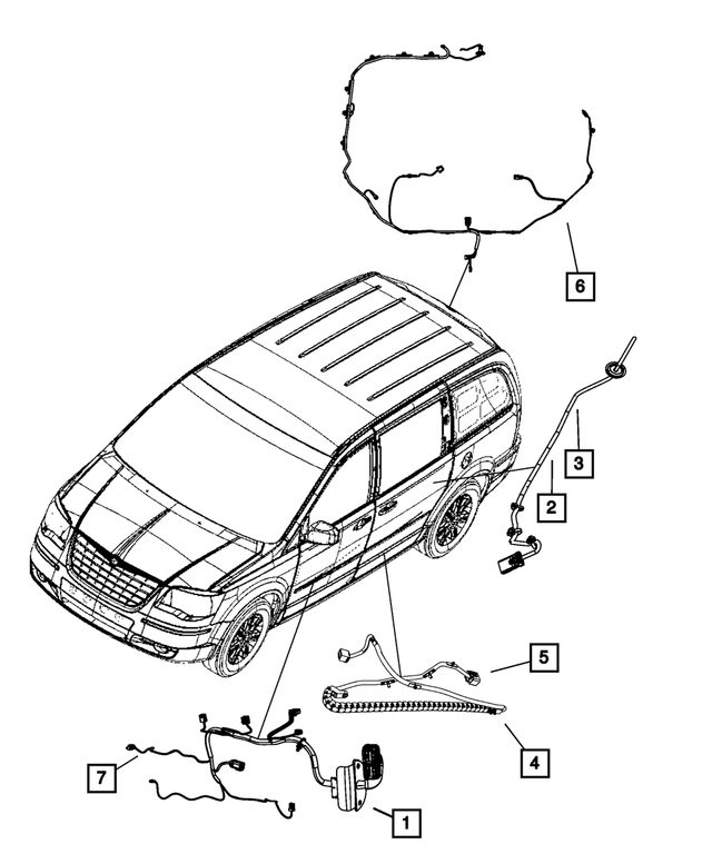 68068048AC - Electrical: Front Door Wiring, Right for Mopar Image
