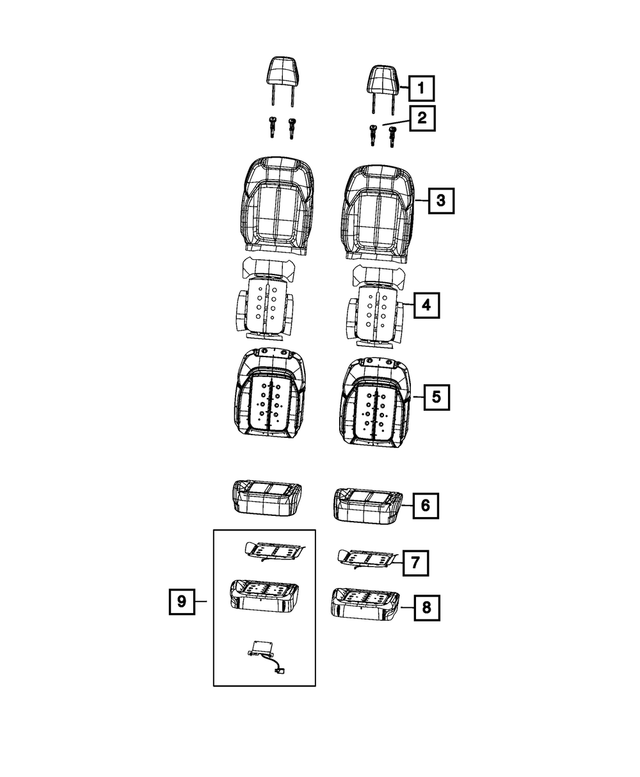6LY591X7AD - Interior Trim: Front Headrest for Mopar Image