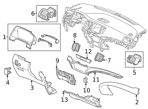 Instrument Panel Components for 2023 Honda Ridgeline #0