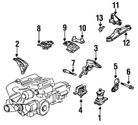 Engine & Trans Mounting for 1992 Acura Vigor #0