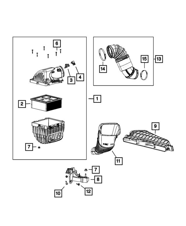 68321027AA - Fuel and Accelerator Pedal: Air Inlet Duct for Mopar Image
