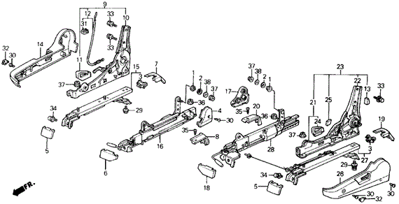 Front Seat Components for 1988 Honda Prelude #0