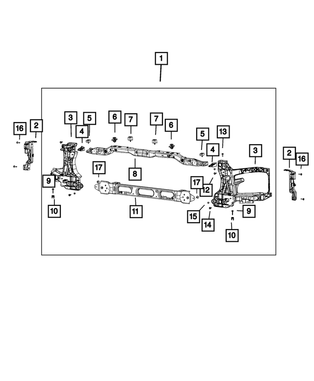 68217822AA - Cooling: Crossmember End Cap, Right for Mopar Image image