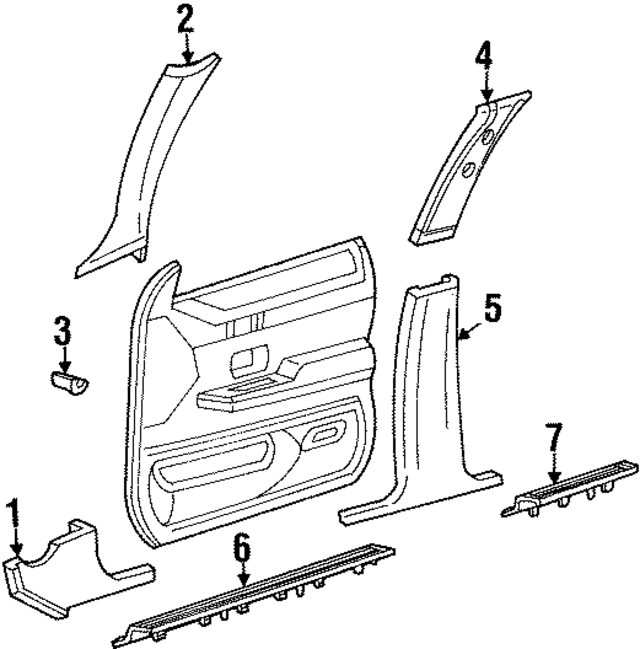 F5AZ5424347BBT - : Door Pillar Post Trim Set for Ford Image