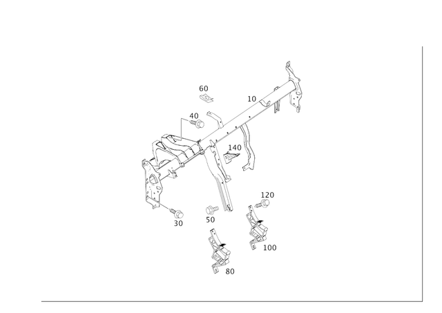 2186800155 - Cowl, Front Panel: Crossmember for Mercedes-Benz: CLS400, CLS550, CLS63 AMG, CLS63 AMG S, E250, E350, E400, E550, E63 AMG, E63 AMG S Image image